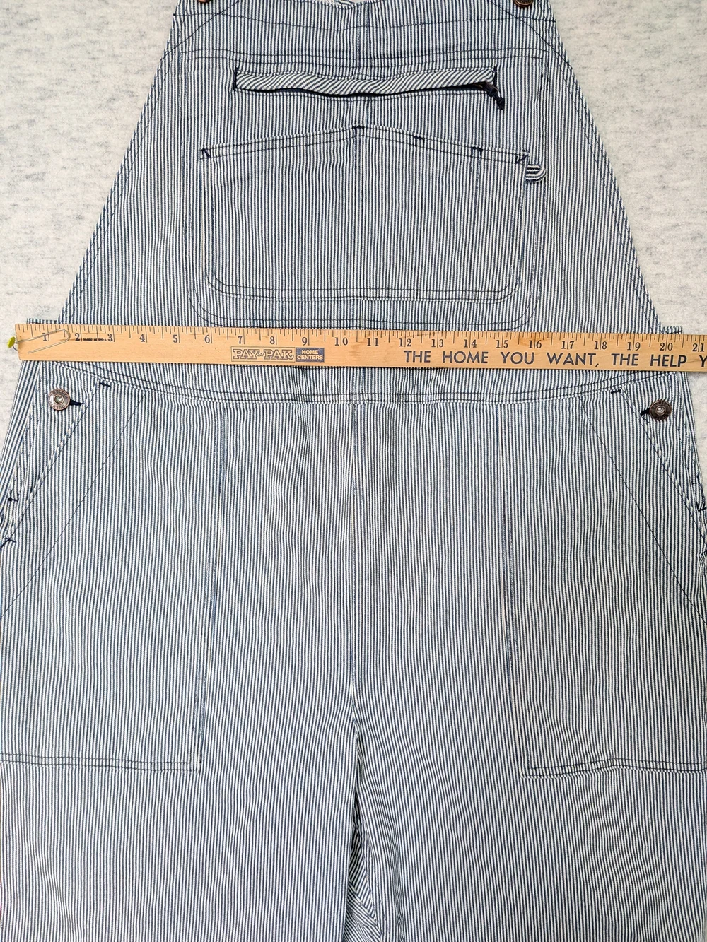 Duluth Trading Co. Rootstock Gardening Blue & White Striped Short Overalls Sz XL - Picture 4 of 16